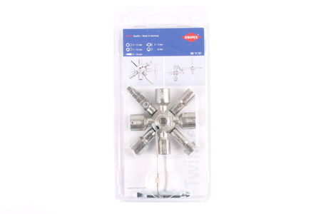 LLAVES MULTIFUNCIÓN PARA ARMARIOS DE CONTROL PARA TODOS LOS CUADROS ELÉCTRICOS ESTÁNDAR Y SISTEMAS DE CIERRE 001101 KNIPEX 00 11 01 92X85X23MM