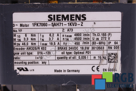 1FK7060-5AH71-1KV3-Z SIEMENS ESTATOR
