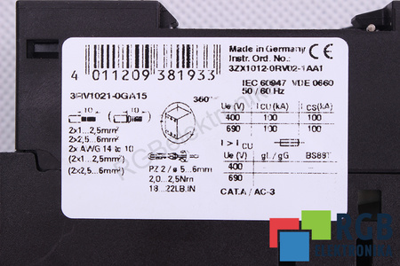 3RV1021-0GA15 SIEMENS SIRIUS DISYUNTOR DE MOTOR