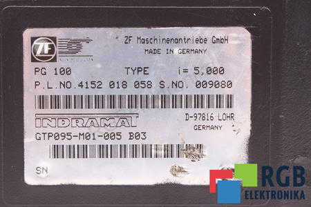 PLG100 INDRAMAT GTP095-M01-005B03 I=5 ENGRANAJE