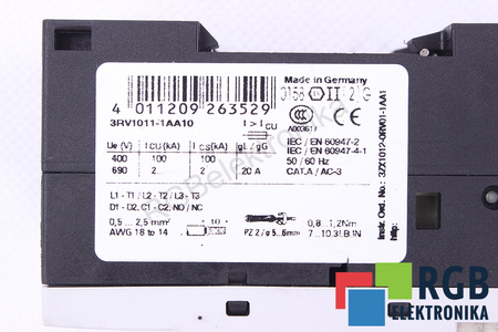 3RV1011-1AA10 SIEMENS SIRIUS DISYUNTOR DE MOTOR