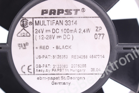 MULTIFAN 3314 PAPST 92X92X32, 24V VENTILADOR