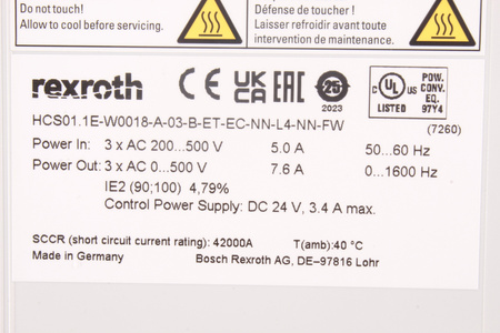 HCS01.1E-W0018-A-03-B-ET-EC-NN-L4-NN-FW REXROTH R911331608