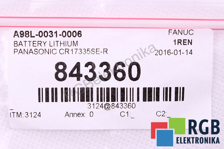 CR17335SE-R FANUC A98L-0031-0006 BATERÍA