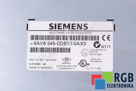 6AV6545-0DB10-0AX0 SIEMENS 15 TFT SIMATIC MULTI PANEL MP370