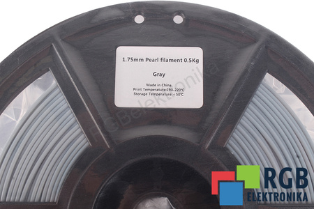 1,75MM PEARL FILAMENT 0.5KG GRAY FLASHFORGE TAMAÑO EXTERIOR DEL CARRETE 180MM, TAMAÑO INTERIOR DEL CARRETE 50MM, ANCHURA DEL CARRETE 45MM