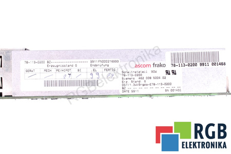 78-113-0200 ASCOM 4620085004.02 PARA PIEZAS