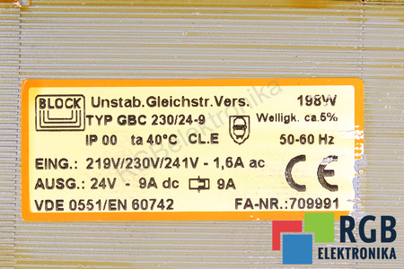 GBC230/24-9 BLOCK 219/230/241V 24V