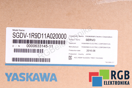 SGDV-1R9D11A020000 YASKAWA SERVOPACK