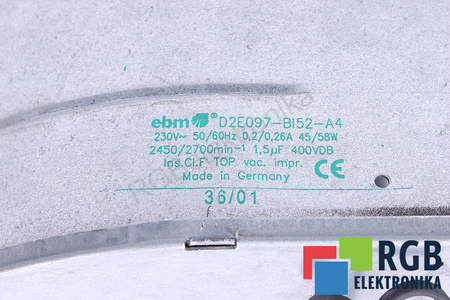 D2E097-BI52-A4 EBM PAPST 230VAC 45W 2450/MIN SOPLADOR DE MOTOR