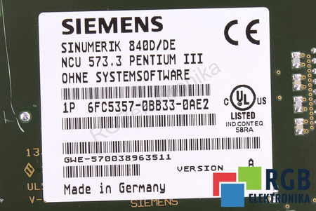 6FC5357-0BB33-0AE2 SIEMENS SINUMERIK 840D/DE NCU573.3 PARA PIEZAS