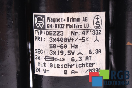 DE223 WAGNER MAGNETE 400V, 19.5V 6.3A