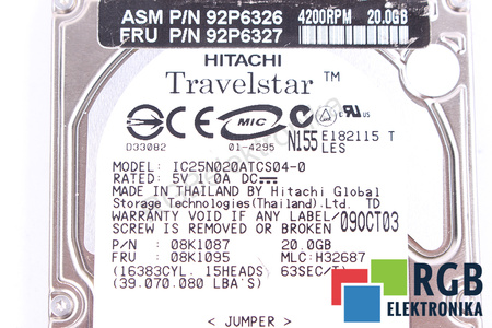 IC25N020ATCS04-0 HITACHI TRAVELSTAR 2.5" 20GB IDE