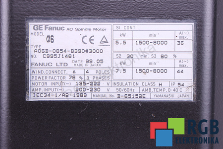 A06B-0854-B390#3000 FANUC CAJA DE MOTOR