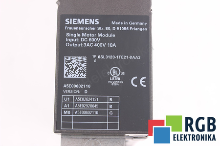6SL3120-1TE21-8AA3 SIEMENS CAJA