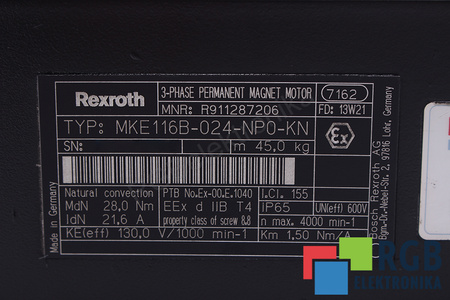 MKE116B-024-NP0-KN BOSCH REXROTH R911287206