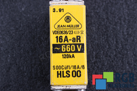 FUSIBLE HLS00 JEAN MULLER VDE0636/23 16A-AR, 660VAC, 120KA