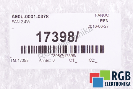 A90L-0001-0378 FANUC 3610KL-05W-B49 92X92X25MM, 24V VENTILADOR