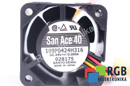 109P0424H316 SANYO DENKI SAN ACE 40 40X40X28MM, 24V VENTILADOR