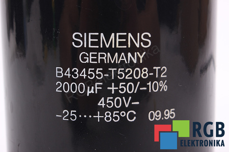 CONDENSADOR B43455-T5208-T2 SIEMENS 2000UF, 450VDC