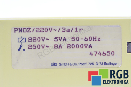 PNOZ/220VAC/3A/1R PILZ 474650 RELEVO DE SEGURIDAD