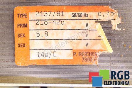 2137/91 REICHENBACH T40/E TRANSFORMADOR