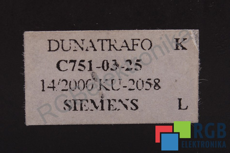 C751-03-25 SIEMENS C7510325 14/2000 KU-2058 TRANSFORMADOR DE CORRIENTE