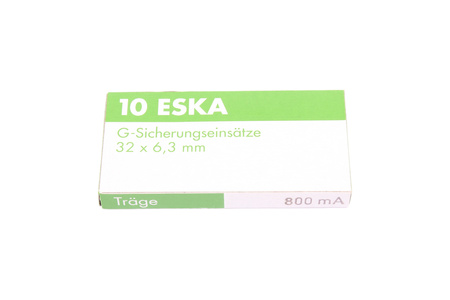 FUSIBLE DE ACCIÓN RETARDADA 632.316 ESKA ZGT-0.8A 250V, 0.8A, 6.3X32MM, 10PCS