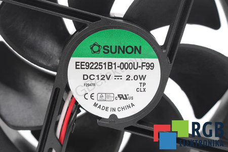 EE92251B1-000U-F99 SUNON 92X92X25 12VDC 2W VENTILADOR