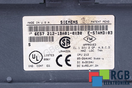 6ES7212-1BA01-0XB0 SIEMENS SIMATIC S7-200 CPU 212