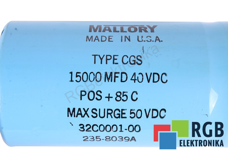 CONDENSADOR CGS MALLORY 15000UF, 40VDC