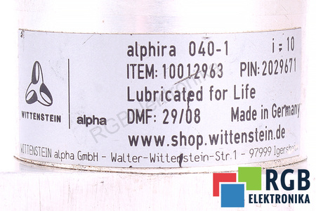 10012963 WITTENSTEIN ALPHA GMBH ALPHIRA 040-1 I=10 ENGRANAJE