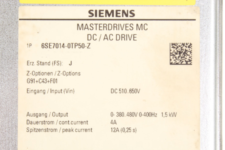 6SE7014-0TP50-Z SIEMENS Z:G91+C43+F01
