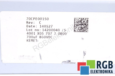 CONDENSADOR 70CPE00150 KEMET 700UF, 800V