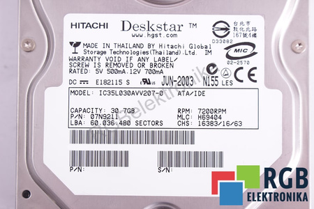 IC35L030AVV207-0 HITACHI 3.5" 30.7GB ATA/IDE