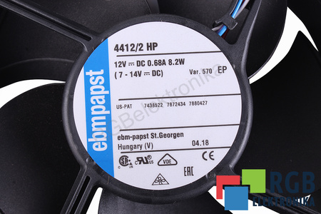4412/2 HP EBM PAPST 120X120X40MM, 12V, 0.68A VENTILADOR