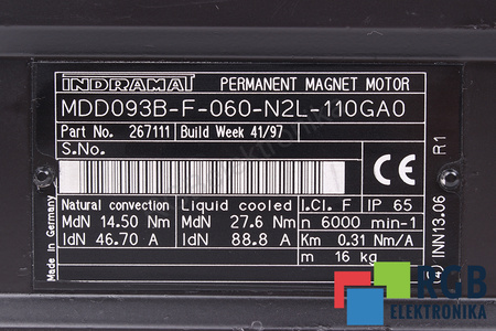 MDD093B-F-060-N2L-110GA0 INDRAMAT R911267111 ESTATOR