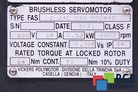 FAS2240040P00449 VICKERS LANCE TRASERO