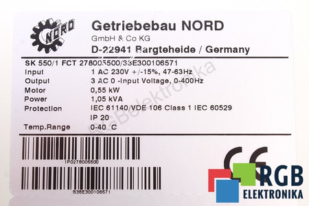 SK550/1 NORD FCT278005500/33E300106571 NORDAC VECTOR MC