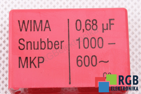 CONDENSADOR 0.68UF WIMA 1000VDC, 600VAC, SNUBBER, MKP