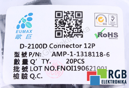 AMP-1-1318118-6 EUMAX D-2100D CONNECTOR PARA BI FANUC 12PIN CARCASA DEL ENCHUFE