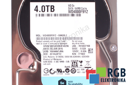 WD4000F9YZ WESTERN DIGITAL 4TB SATA