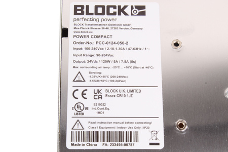 PCC-0124-050-2 BLOCK FUENTE DE ALIMENTACIÓN CONMUTADA