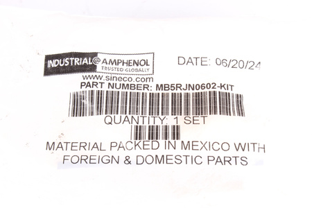 MB5RJN0602-KIT AMPHENOL CORPORATION CANAL DE PEINE