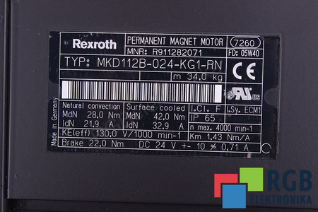 MKD112B-024-KG1-RN BOSCH REXROTH R911282071