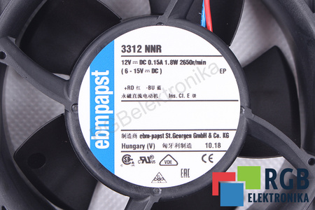 3312NNR EBM PAPST 90X90X32MM, 12V, 0.15A VENTILADOR