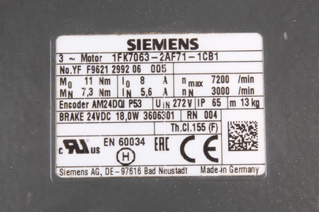 1FK7063-2AF71-1CB1 SIEMENS SIMOTICS S