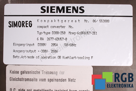 6RA2677-6DV57-0 SIEMENS SIMOREG