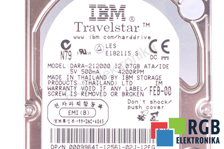 DARA-212000 IBM TRAVELSTAR 12GB, ATA, 2.5", HDD
