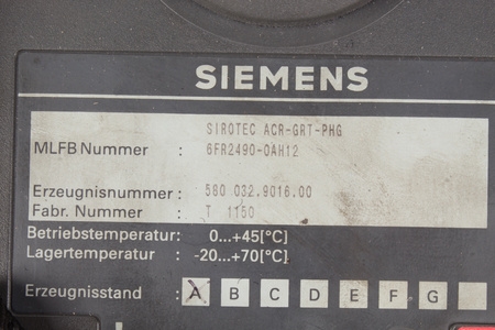 6FR2490-0AH12 SIEMENS SIROTEC ACR-GRT-PHG KRC32 TEACH PENDANT